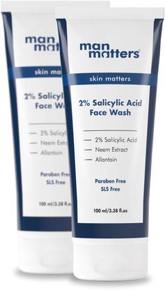 Man Matters 2% Salicylic Acid  | For Oily Skin | Reduces Acne & Dark Spots Face Wash