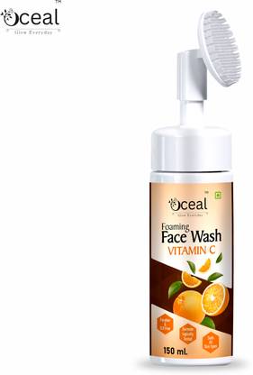 Oceal Brightening Vitamin C Foaming with Built-In Face Brush for deep cleansing - 150 ml  Face Wash