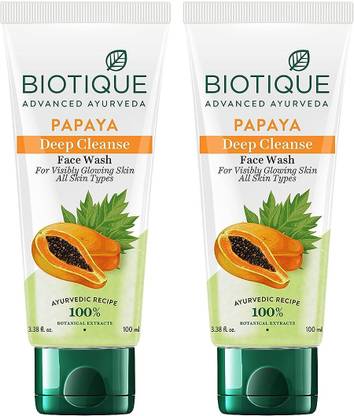 BIOTIQUE Papaya Deep Cleanse For Glowing Skin| All Skin Types| Men & Women Face Wash
