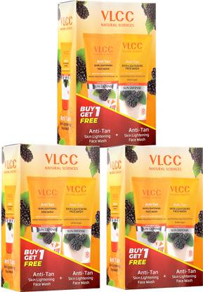 VLCC Anti Tan Skin Lightening Pack of 3 Face Wash