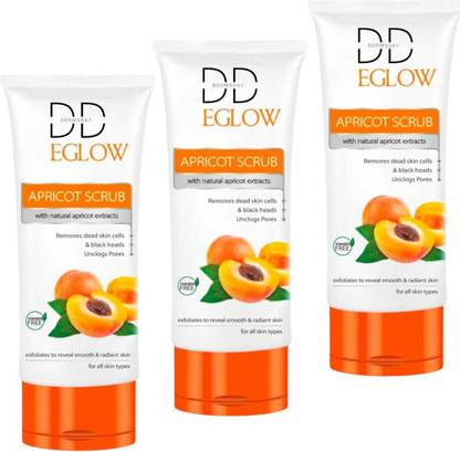DOOMSDAY EGLOW APRICOT SCRUB VIATMIN C FOR NATURAL GLOWING SKINPACK OF-70g x 3 Face Wash