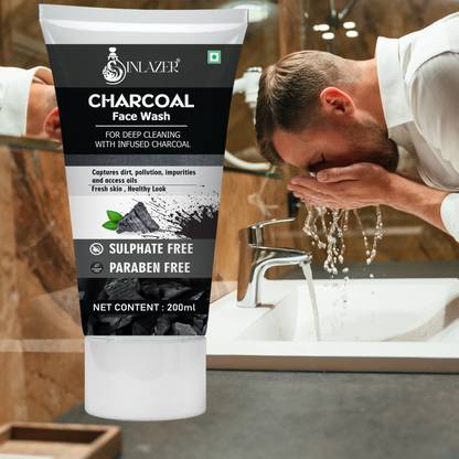 inlazer Charcoal Foam  For Gentle Cleansing & Hydrating | Brightens Skin Face Wash