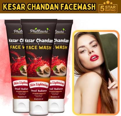 Phillauri Naturals Kesar Chandan Skin Lightening & Tan Removal Face wash, Suitable For All Skin Types  Face Wash