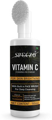 speczo Vitamin C | Built-In brush |Cleanser for Men & Women, Sun Damage Repair Face Wash