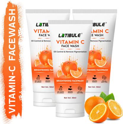 Latibule Vitamin C Facewash For Skin Brightening & Lightening , Pimple Removing , Anti-Acne facewash Face Wash