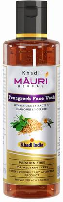 Khadi Mauri Herbal Fenugreek (Methi)  - Anti Pigmentation & Deep Cleansing - Herbal & Ayurvedic - 210 ml Face Wash