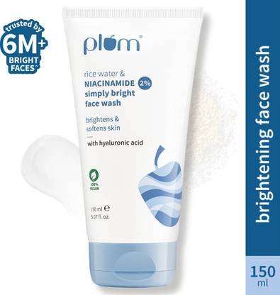 Plum Rice Water & 2% Niacinamide Dermat-tested , Gentle & Non-drying  | For All Skin Types Face Wash