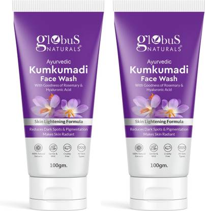 Globus Naturals Ayurvedic Kumkumadi Skin Lightening, Suitable for All Skin Types (Pack of 2) Face Wash