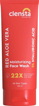 Clensta Red Aloe Vera Moisturizing  | 0.1% Hyaluronic Acid Face Wash