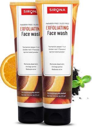 SIRONA Paraben Free & No Chemical Actives Natural Exfoliating Face Wash