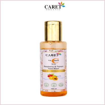 Caret Organic Papaya & Raspberry With Vitamin C Facewash For Refreshing - Cruelty Free Face Wash