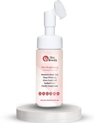 Chic Beauty Skin Brightening Foaming  with Built-in Silicone Brush Face Wash