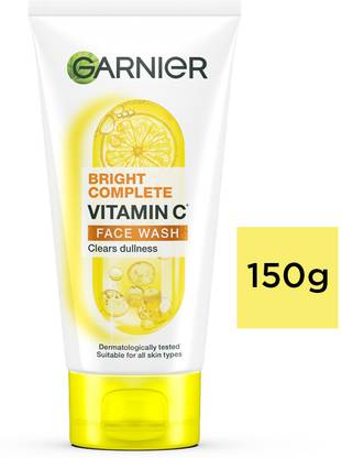 GARNIER Bright Complete Vitamin C | Cleanser for Brighter and Glowing Skin Face Wash