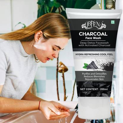 IBFEN Charcoal  | Men & Women | Eliminates 2x Impurities Deep Detox Formula Face Wash