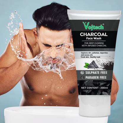 Vojtech Charcoal  For Healthy & Hydrated~ Refines Skin Tone~ Men & Women Face Wash