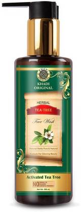 KHADI ORIGINAL Herbal Tea Tree Facewash for Acne & Pimple Free Skin - No, Paraben, Silicones, Sulphate & Colour Face Wash
