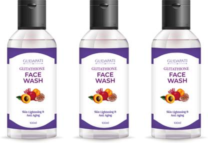 GUDAPATI Men and Women, Glutathione face wash for skin lightening and Anti-Aging-100ml(pack of 3) Face Wash