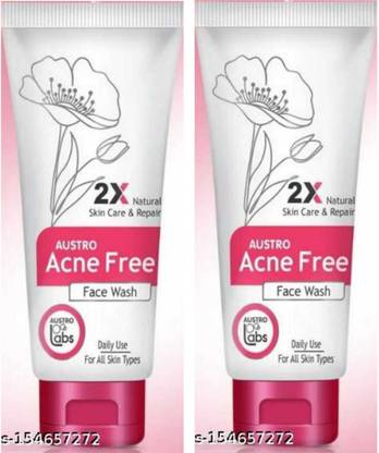 AUSTRO 2x natural skin care acne free facewash for all skin pack 2 Face Wash