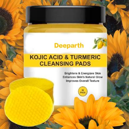 Deeparth Kojic Acid Turmeric Cleansing Pads For Face And Neck Care Face Wash