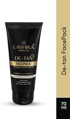 Lashika Premium Care De-Tan Face Pack Mask | With Vitamin-C, Jojoba Oil & Kojic Acid | Tan Removal & Anti-Pigmentation | Cleanses Pores & Controls Excess Oil | For All Skin Types Face Wash