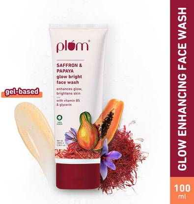 Plum Papaya Glow Bright | With Vitamin B5 & Saffron | Non-Drying, Refreshing Face Wash