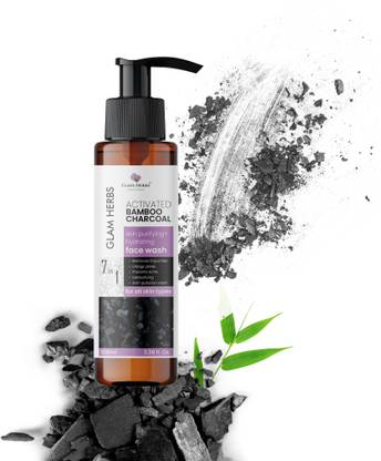 GLAM HERBS Activated Bamboo Charcoal Pollution + Oil Control Deep Detox Face Wash