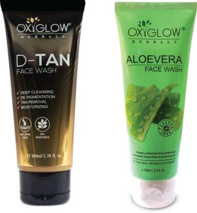 oxy glow herbals D-TAN  100 Gm & Alovera  100 ml (Combo Pack) Face Wash