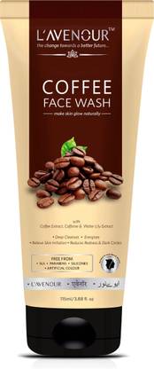 L'avenour Coffee Facewash with Coffee Extract, Caffeine & Water Lily Extract for Deep Cleanses, Relieve Skin Irritation, Reduce Redness & Dark Circles, SLS Free & Paraben Free Face Wash