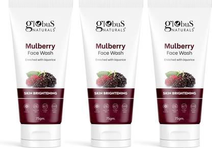 Globus Naturals Mulberry Fairness  For Even Skin Tone, Deep Cleansing Moisturizing & Nourishing, Suitable For All Skin Types, 75 ml Face Wash