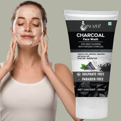 inlazer Charcoal  To Remove Tanning & Dirt' Glowing Complexion' Men Women Face Wash