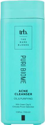 THE RARE BLENDS Puri Biome Acne Cleanser/With Green Clay & Clinically Proven Seboclear Face Wash