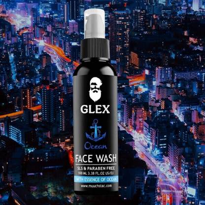 Glex Ocean  for Men | Fight Acne & Pimples, Brighten Skin, Clears Dirt, Oil Control, Refreshing Feel - Multi-Action Formula (100 ml) A0.0028 Face Wash