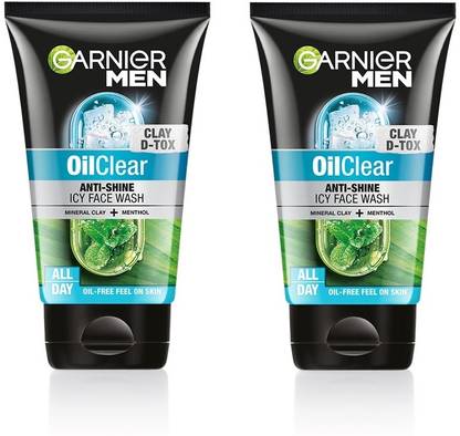Garnier Men Oil Clear Deep Cleansing, with Menthol and Mineral Clay Face Wash