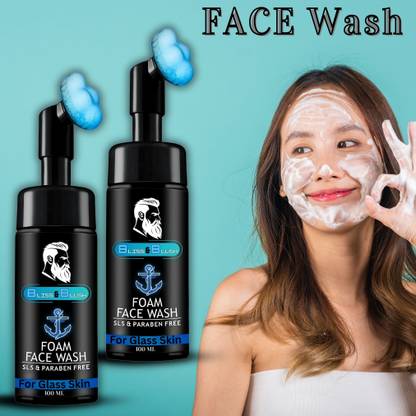 BLISS & BLUSH Foam Cleanser for Men – Skin Refreshing Formula, Soft Brush Tip, Travel Friendly. Face Wash