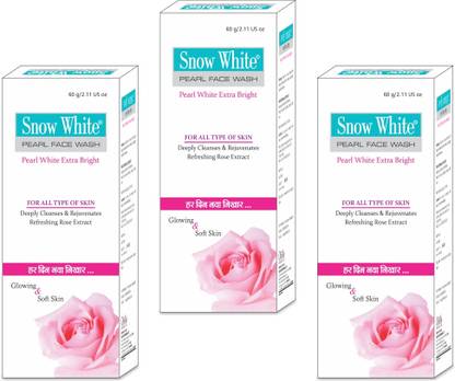 Snow White Pearl FaceWash (Pack of 3) for Acne, Dark Circles, Pimples Spots, Anti-Aging Face Wash