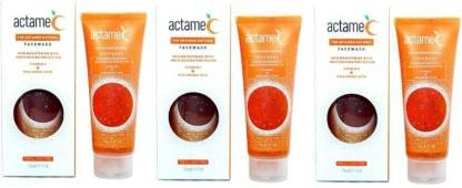 actame Vitamin C Facewash Skin Brightening with Moisturizing Protection The Untamed Natural (Pack Of 3) Face Wash