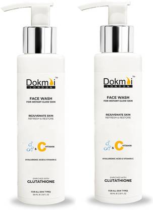 DOKMAI LONDON Face wash brightness skin tone and reduce pigmentation Hyaluronic acid hydrate plumps, and reduce fine lines (Pack 2) Face Wash