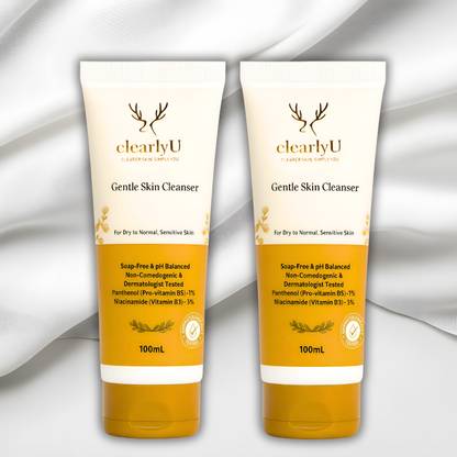 clearlyU Everyday Gentle Cleanser – Soap-Free, pH Balanced Formula with Niacinamide + Panthenol, Non-Comedogenic , 200 ml Face Wash