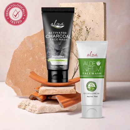 Alna Care Aloe Neem With Charcoal activated Face wash |  Combo Face Wash
