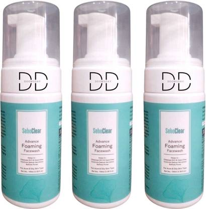 DOOMSDAY SEBO CLEAR FOAMING FACEWASH HELP TO CLEANSE DIRT & IMPURITIES GIVE REFRESHING GLOWING SKIN PACK OF (100ML X 3) Face Wash