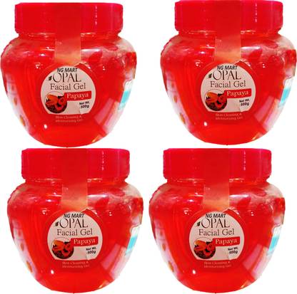 NG MART OPAL PAPAYA FACE GEL FOR SKIN CLEANSING & MOISURE GEL PACK OF - 500g x 4 Face Wash