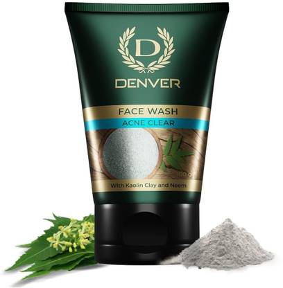 DENVER Acne Clear  - 100GM | Remove Acne & Lighten Dark Spots Face Gel for Men Face Wash