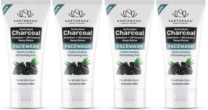 EARTHRAGA Activated Charcoal Pollution + Oil Control Deep Detox (with Alpha Arbutin) 400ml Face Wash