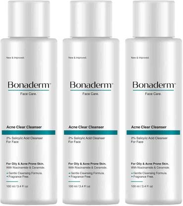 Bonaderm Acne Clear Cleanser (Pack of 3 x 100ml) Face Wash