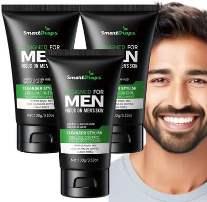 smartdrops Men Facewash For Skincare Essentials & Deep Cleansing | For All Skin Types  Face Wash