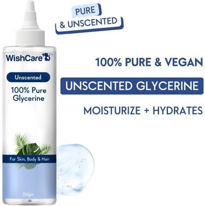 WishCare Pure & Unscented Glycerine - Pharmaceutical Grade, 100% Vegan, Hypoallergenic - Beauty & SkinCare Face Wash