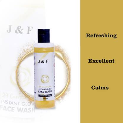 J & F Pure Natural 24 Carat Gold Instant Glow  24k Gold Face Wash