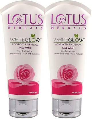 LOTUS HERBALS WhiteGlow Advanced Pink Glow  For Skin Brightening & Gentle Cleansing with Anti-Pollution Property, Preservative Free formula Face Wash