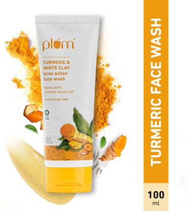 Plum Turmeric & White Clay Acne Action  | Fights Acne & Controls Excess Oil Face Wash