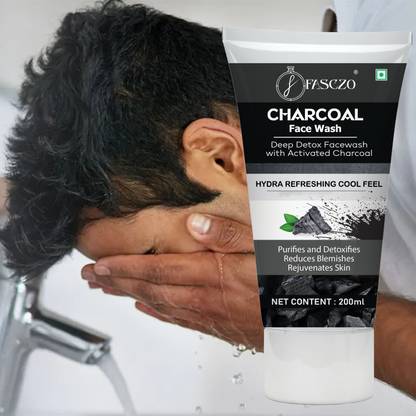 Fasczo Charcoal  _ Men & Women _ Keeps Skin Hydrated Deep Detox Formula Face Wash